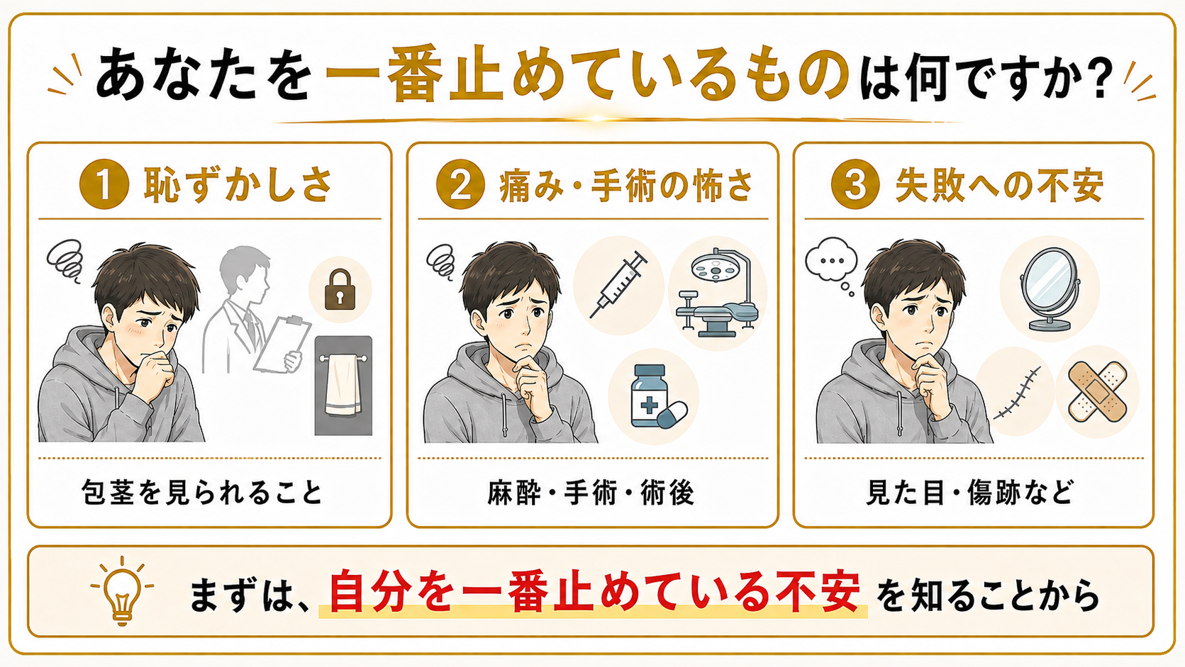 包茎手術の不安要素