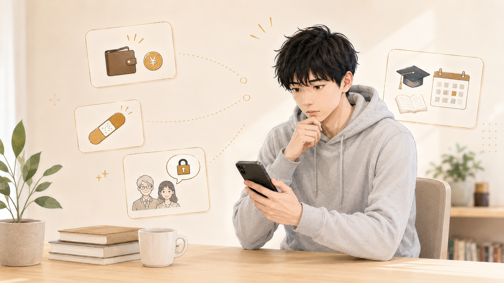 包茎手術についてスマホで調べながら悩む大学生
